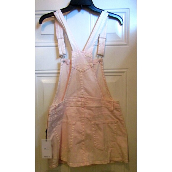 Forever 21 Los Angeles Overalls Pink Denim Mini Dress Jean NWT Sz 27 S/M - Picture 4 of 6